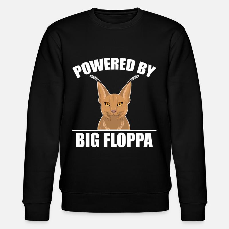 Big Floppa Caracal Cat Meme - Stanley/Stella CHANGER Unisex Organic Sweatshirt - black