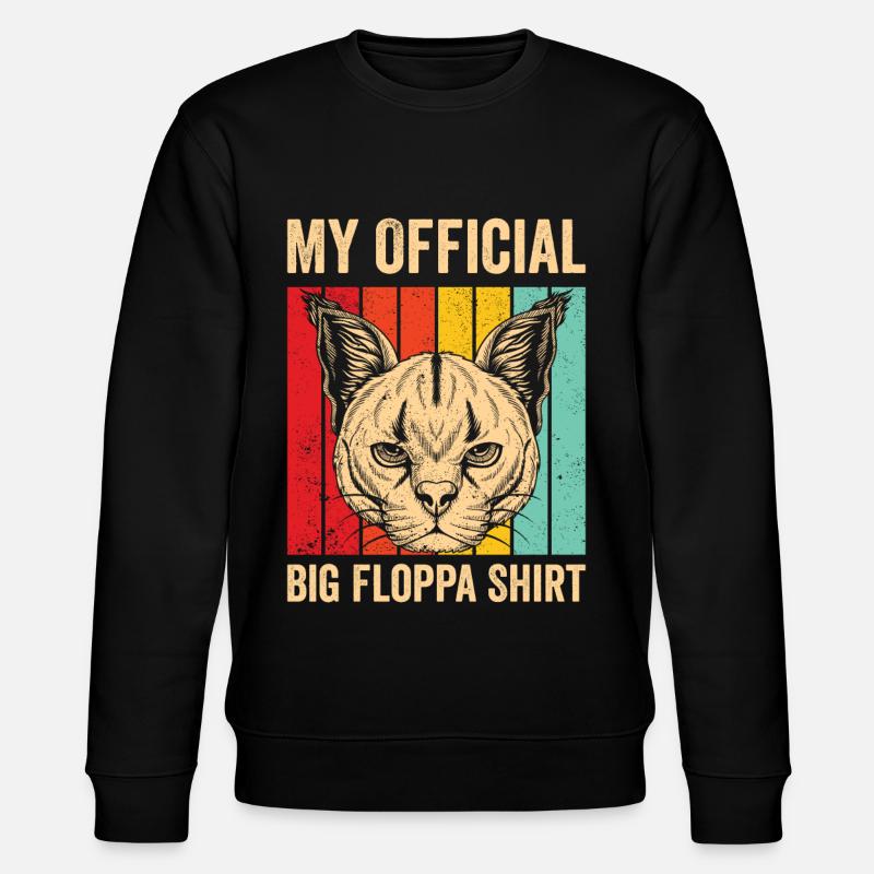 Big Floppa Caracal Retro - Stanley/Stella CHANGER Unisex Organic Sweatshirt - black