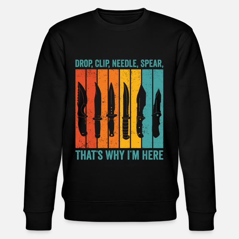 Funny knife collector retro - Stanley/Stella CHANGER Unisex Organic Sweatshirt - black