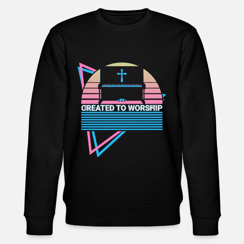 Klavier Keyboard Klavier Retro - Stanley/Stella Unisex Bio-Sweatshirt CHANGER  - Schwarz