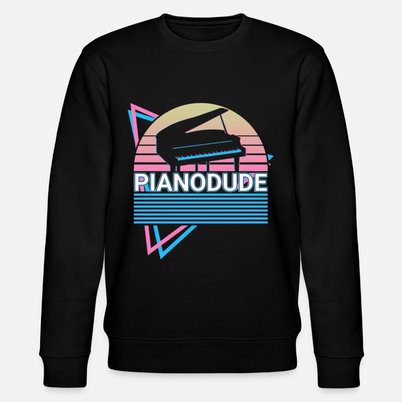 Piano Dude Keyboard Piano Retro - Stanley/Stella CHANGER Unisex Organic Sweatshirt - black