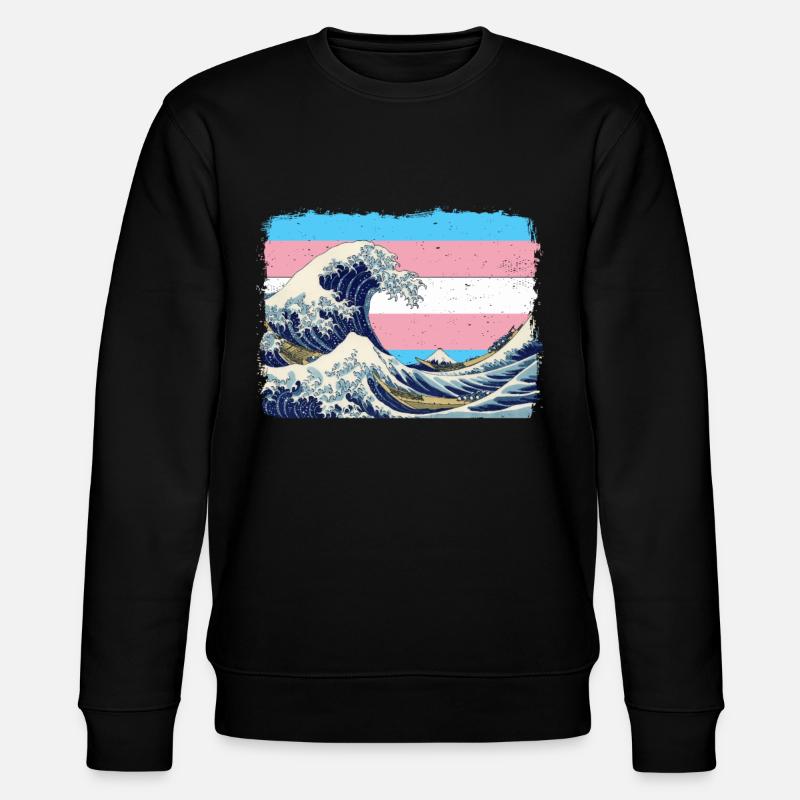 Transgender Stolz Trans Flagge - Stanley/Stella Unisex Bio-Sweatshirt CHANGER  - Schwarz