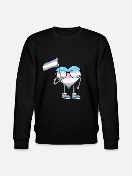Transgender Pride Trans Drapeau Coeur Sublte LGBTQ - Sweat bio CHANGER Stanley/Stella Unisexe - noir