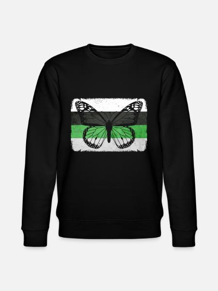 Demiromantic Pride Flag Butterfly Sublte - Stanley/Stella CHANGER Unisex Organic Sweatshirt - black