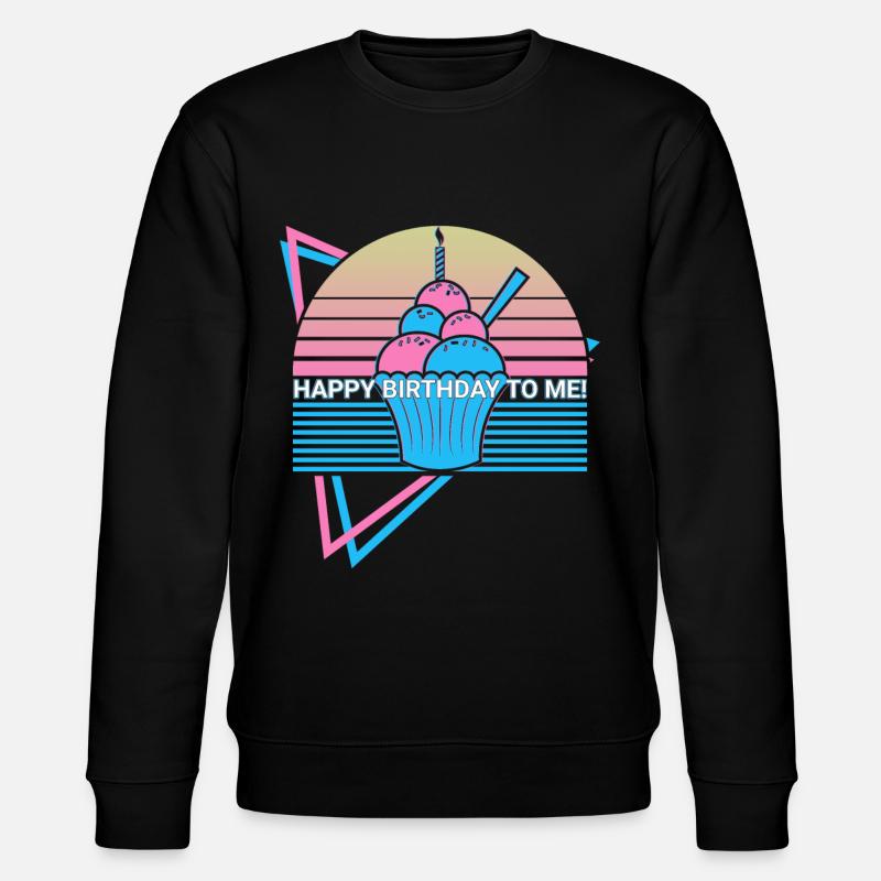 Ice Cream Retro Birthday - Stanley/Stella CHANGER Unisex Organic Sweatshirt - black