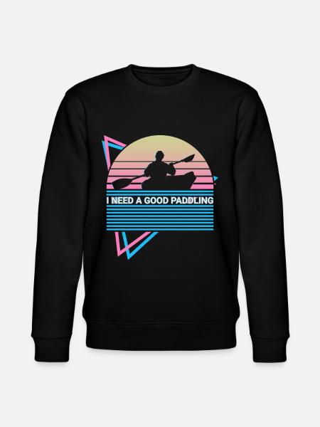 Funny Kayak Kayaking Retro - Stanley/Stella CHANGER Unisex Organic Sweatshirt - black