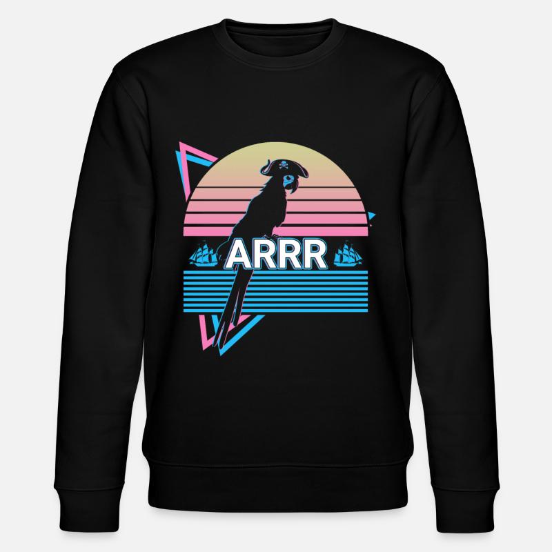 Parakeet Parrot Retro - Stanley/Stella CHANGER Unisex Organic Sweatshirt - black