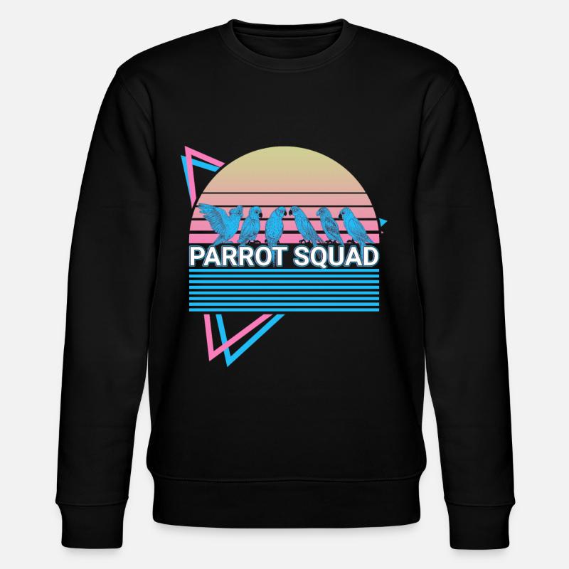 Parrot Squad Cockatiel Retro - Stanley/Stella CHANGER Unisex Organic Sweatshirt - black