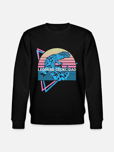 Leopard Gecko Papa Retro - Stanley/Stella CHANGER Unisex Organic Sweatshirt - black