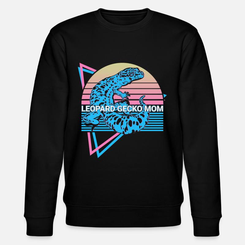 Leopard Gecko Mama Retro - Stanley/Stella CHANGER Unisex Organic Sweatshirt - black