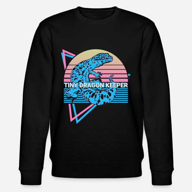 Leopard Gecko Retro - Stanley/Stella Unisex Bio-Sweatshirt CHANGER  - Schwarz