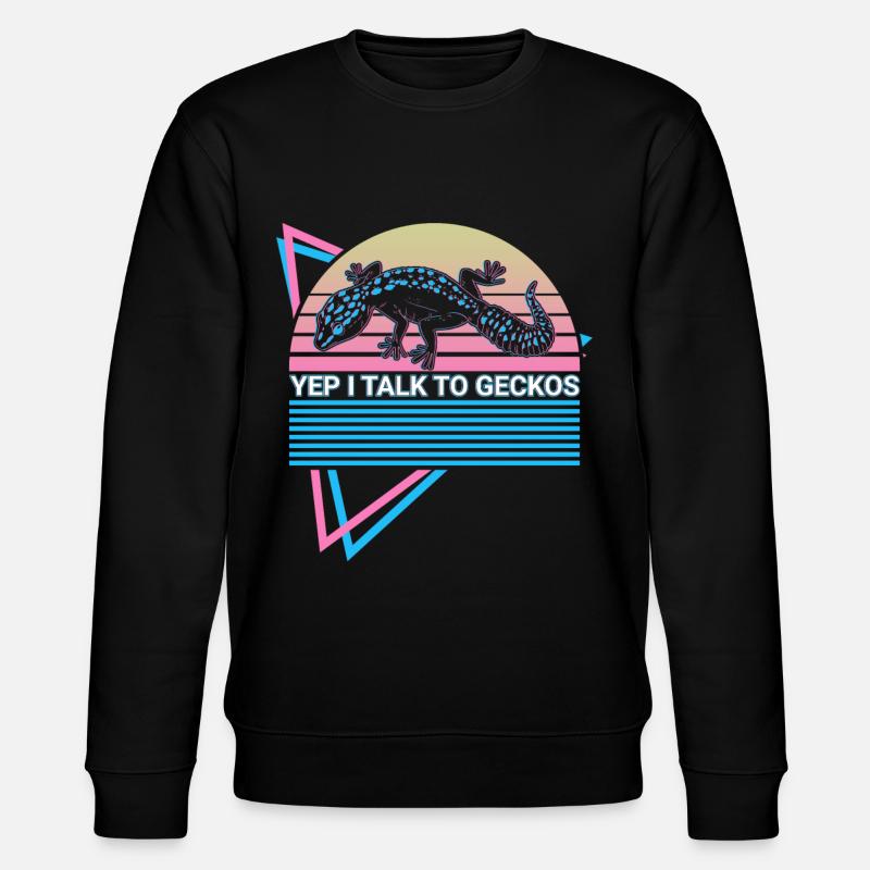 Leopard Gecko Retro - Stanley/Stella CHANGER Unisex Organic Sweatshirt - black