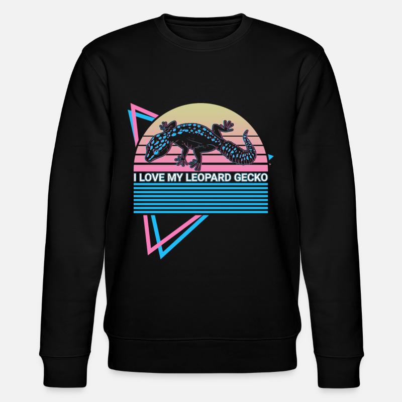 Gecko léopard Rétro - Sweat bio CHANGER Stanley/Stella Unisexe - noir