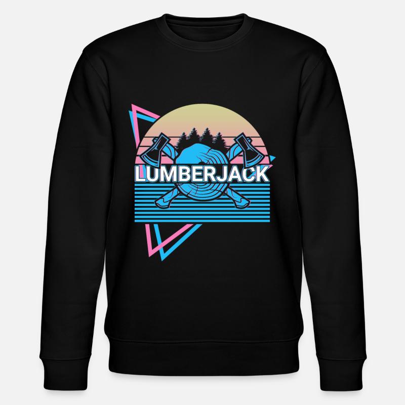 Lumberjack Woodworking Retro - Stanley/Stella CHANGER Unisex Organic Sweatshirt - black