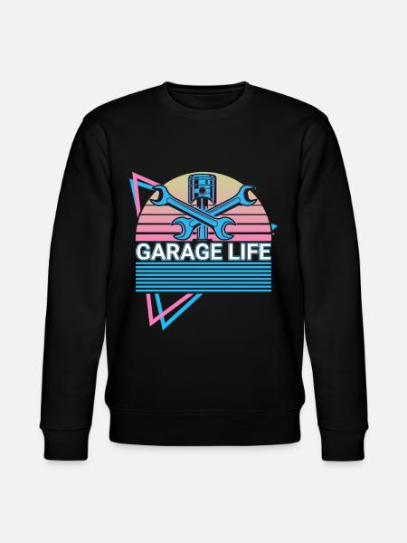 Funny Mechanic Retro - Stanley/Stella CHANGER Unisex Organic Sweatshirt - black