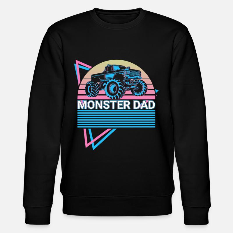 Monstertruck Papa Retro - Stanley/Stella Unisex Bio-Sweatshirt CHANGER - Schwarz