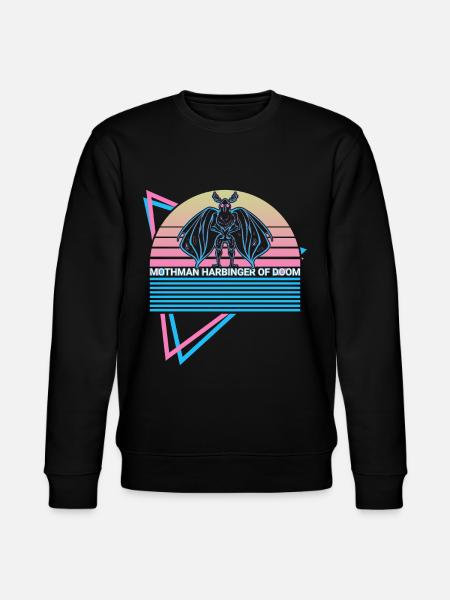 Mothman Cryptid Retro - Stanley/Stella CHANGER Unisex Organic Sweatshirt - black