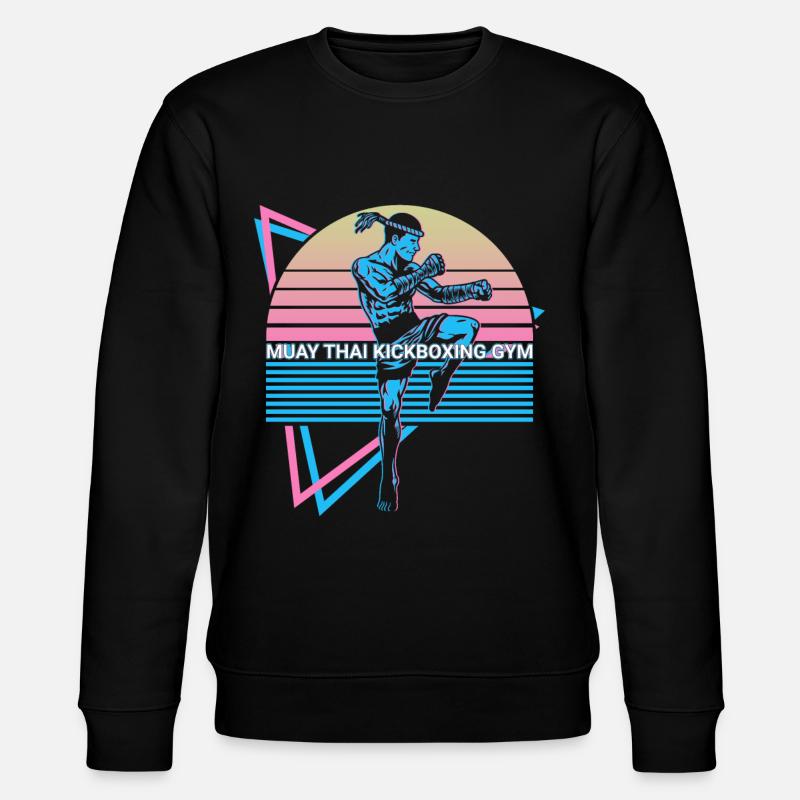 Muay Thai Kickboxing Retro - Stanley/Stella CHANGER Unisex Organic Sweatshirt - black