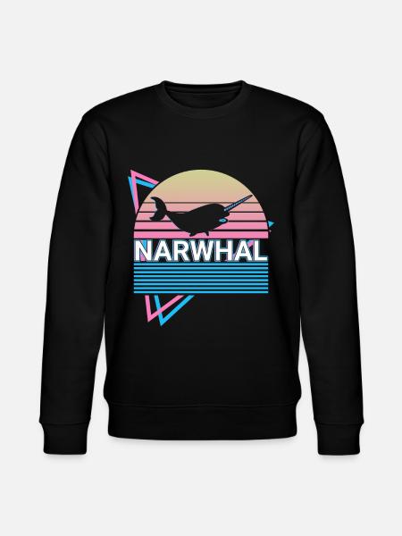 Narwhal Retro - Stanley/Stella CHANGER Unisex Organic Sweatshirt - black