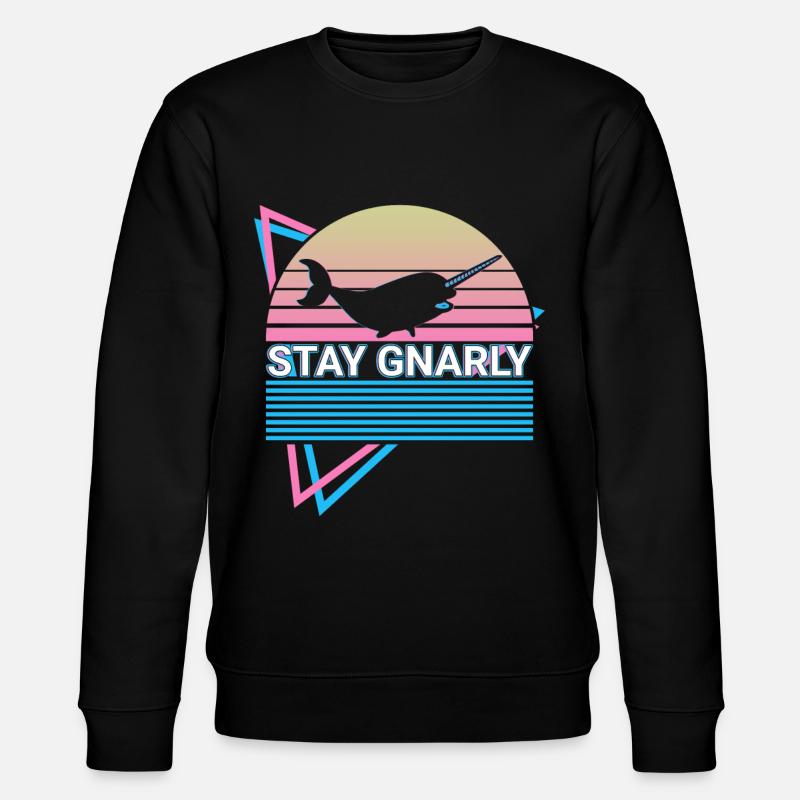 Narwal Retro - Stanley/Stella Unisex Bio-Sweatshirt CHANGER  - Schwarz