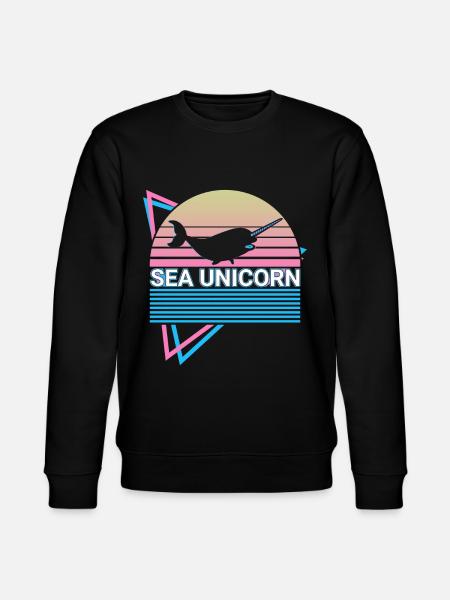 Narwhal Retro - Stanley/Stella CHANGER Unisex Organic Sweatshirt - black