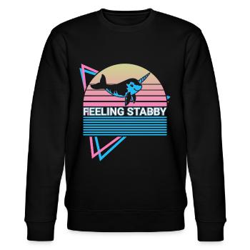 Narwhal Retro - Stanley/Stella CHANGER Unisex Organic Sweatshirt - black - Front - Nik (191cm) & Marisol (170cm)