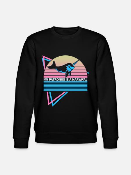 Narwhal Retro - Stanley/Stella CHANGER Unisex Organic Sweatshirt - black