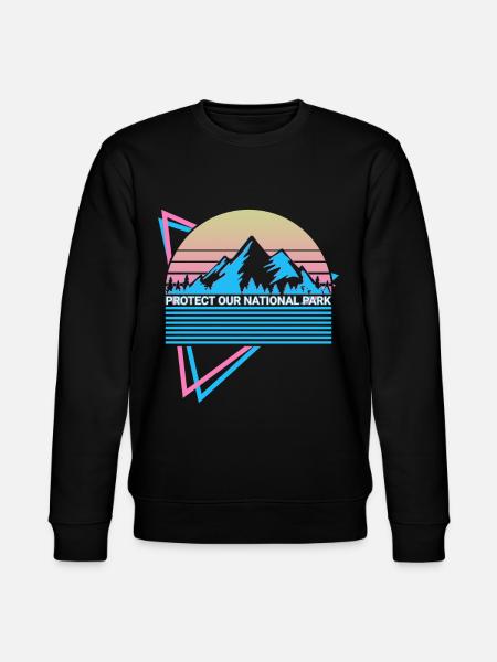 National Park Retro - Stanley/Stella CHANGER Unisex Organic Sweatshirt - black
