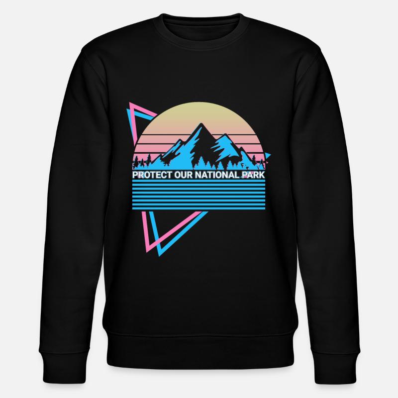 National Park Retro - Stanley/Stella Unisex Bio-Sweatshirt CHANGER - Schwarz