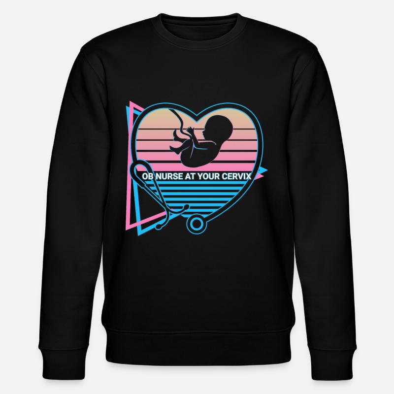 Obgyn Retro - Stanley/Stella CHANGER Unisex Organic Sweatshirt - black