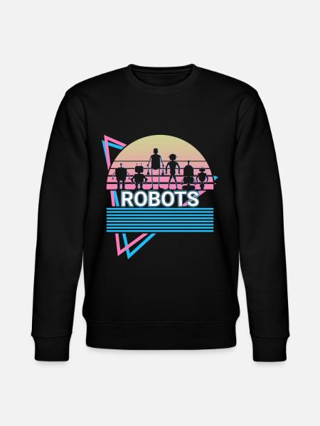 Robot Robotics Retro - Stanley/Stella CHANGER Unisex Organic Sweatshirt - black