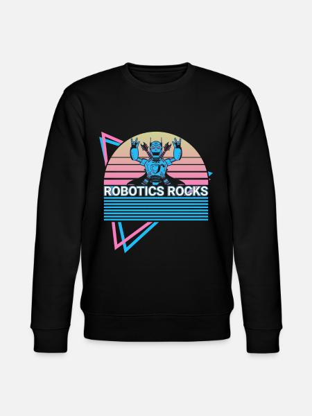 Retro robots - Stanley/Stella CHANGER Unisex Organic Sweatshirt - black