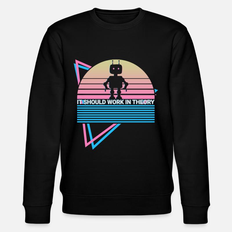 Funny Robot Robotics Retro - Stanley/Stella CHANGER Unisex Organic Sweatshirt - black