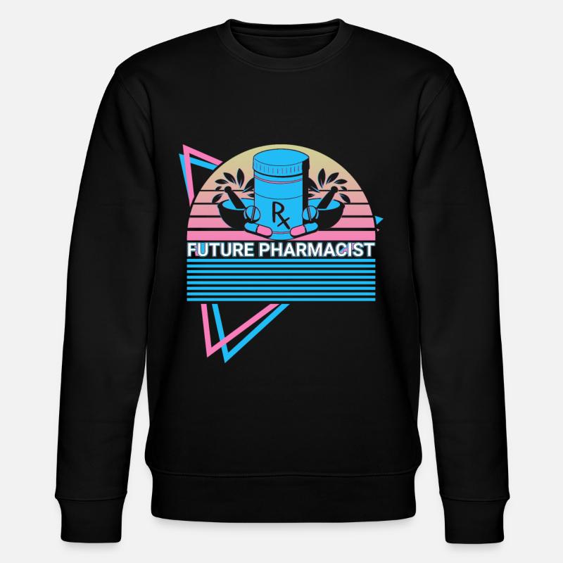 Future Pharmacist Pharmacy Retro - Stanley/Stella CHANGER Unisex Organic Sweatshirt - black