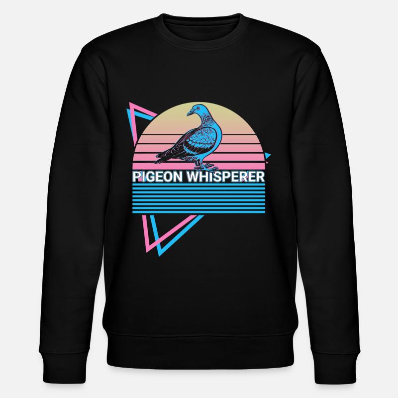 Pigeon Whisperer Retro - Stanley/Stella CHANGER Unisex Organic Sweatshirt - black