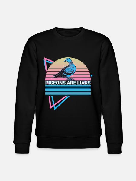 Pigeons Are Liars Retro - Stanley/Stella CHANGER Unisex Organic Sweatshirt - black