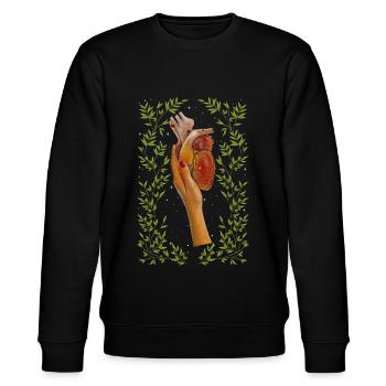Whimsigoth Weirdcore Cottagecore Hand - Stanley/Stella CHANGER Unisex Organic Sweatshirt - black - Front - Nik (191cm) & Marisol (170cm)