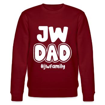 Jehovah's Witnesses - Stanley/Stella CHANGER Unisex Organic Sweatshirt - burgundy - Front - Nik (191cm) & Marisol (170cm)