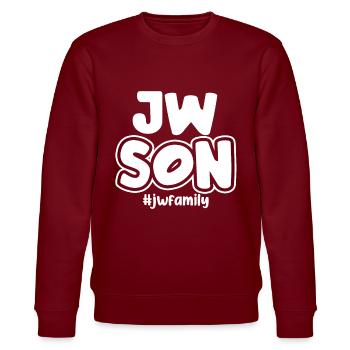 Die Zeugen Jehovas - Stanley/Stella Unisex Bio-Sweatshirt CHANGER  - Burgunderrot - Vorne - Nik (191cm) & Marisol (170cm)