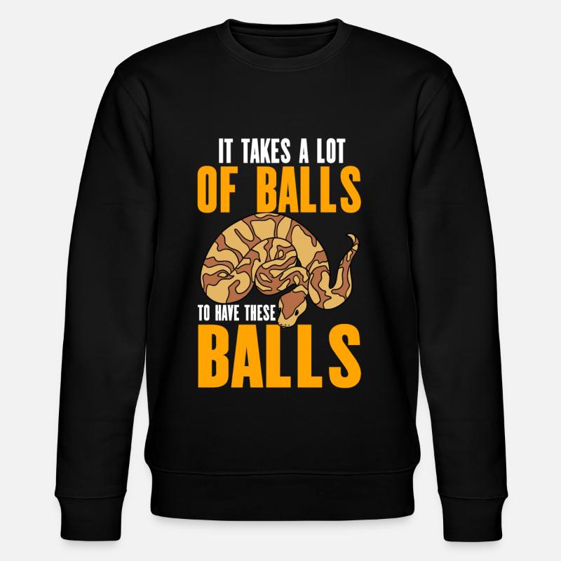 Ball Python Snake - Stanley/Stella CHANGER Unisex Organic Sweatshirt - black