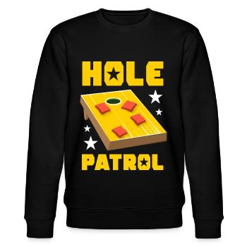 Lustiges Cornhole Corn Hole - Stanley/Stella Unisex Bio-Sweatshirt CHANGER  - Schwarz - Vorne - Nik (191cm) & Marisol (170cm)
