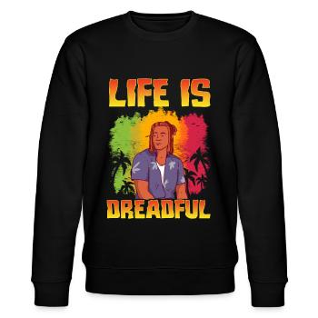 Rastafari Rastafarian Rasta - Stanley/Stella Unisex Bio-Sweatshirt CHANGER  - Schwarz - Vorne - Nik (191cm) & Marisol (170cm)