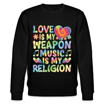 Hippie Bohème Boho Frieden - Stanley/Stella Unisex Bio-Sweatshirt CHANGER  - Schwarz - Vorne - Nik (191cm) & Marisol (170cm)