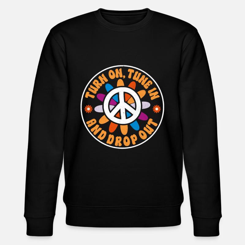 Citation hippie Groovy Peace - Sweat bio CHANGER Stanley/Stella Unisexe - noir