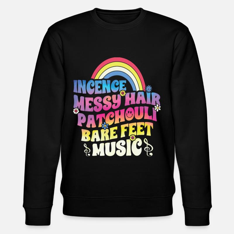 Funny Hippie Peace Kindness - Stanley/Stella CHANGER Unisex Organic Sweatshirt - black