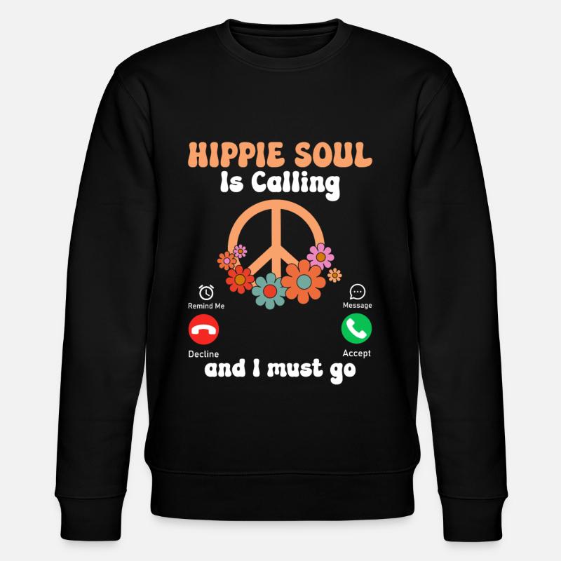 Funny hippie peace - Stanley/Stella CHANGER Unisex Organic Sweatshirt - black