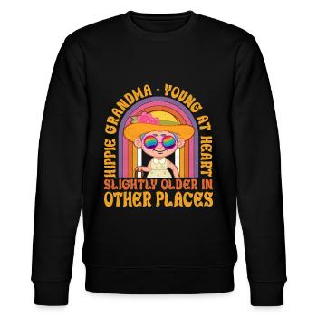 Funny Hippie Groovy - Stanley/Stella CHANGER Unisex Organic Sweatshirt - black - Front - Nik (191cm) & Marisol (170cm)
