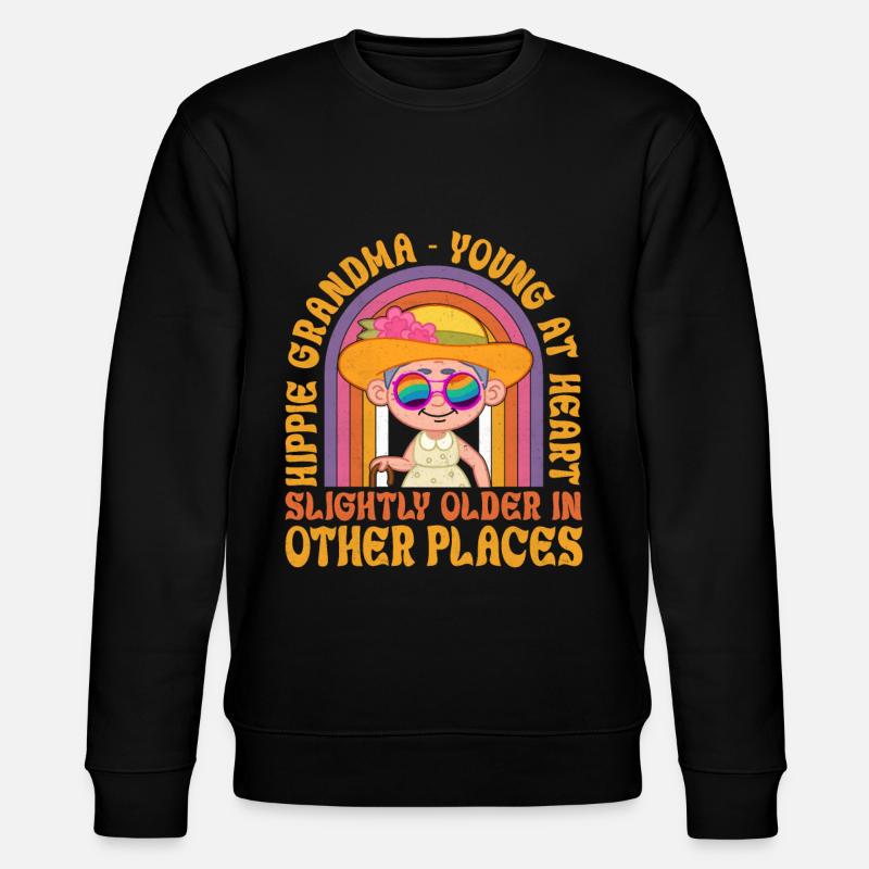 Funny Hippie Groovy - Stanley/Stella CHANGER Unisex Organic Sweatshirt - black