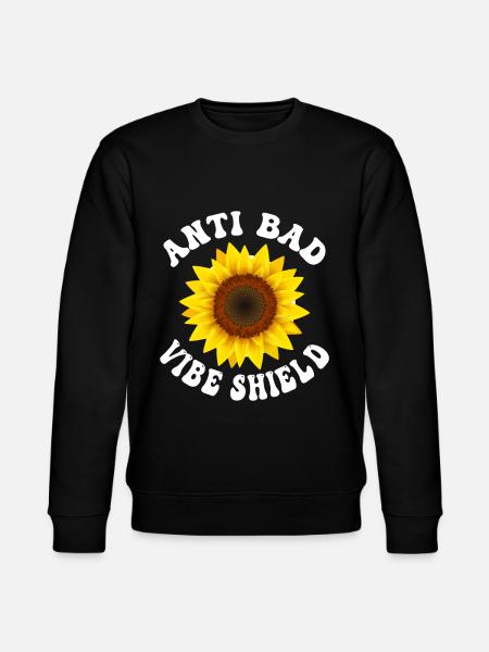 Funny Hippie Groovy Peace Kindness - Stanley/Stella CHANGER Unisex Organic Sweatshirt - black