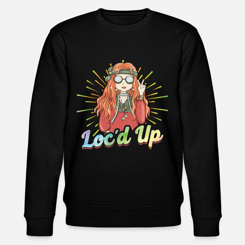 Hippie Dreadlocks Rasta - Stanley/Stella CHANGER Unisex Organic Sweatshirt - black